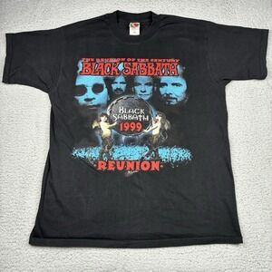 Vintage 1999 Black Sabbath Reunion Tour T-Shirt Ozzy Osbourne XL 90s Band Tee‎